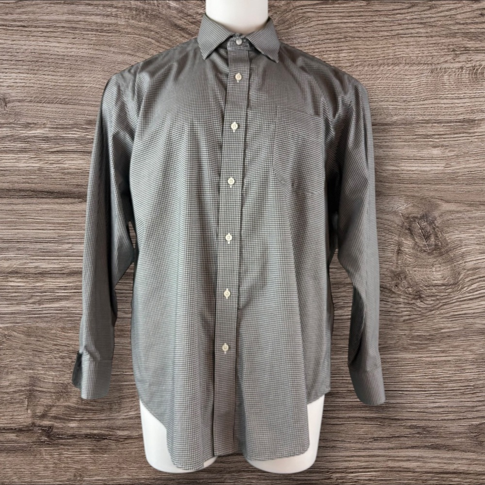 Lauren Ralph Lauren Gingham Check Dress Shirt Classic Fit Non Iron Mens 18 (463)